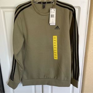 Adidas Mens M 3S FL Crew 3 STRIPE Sweatshirt